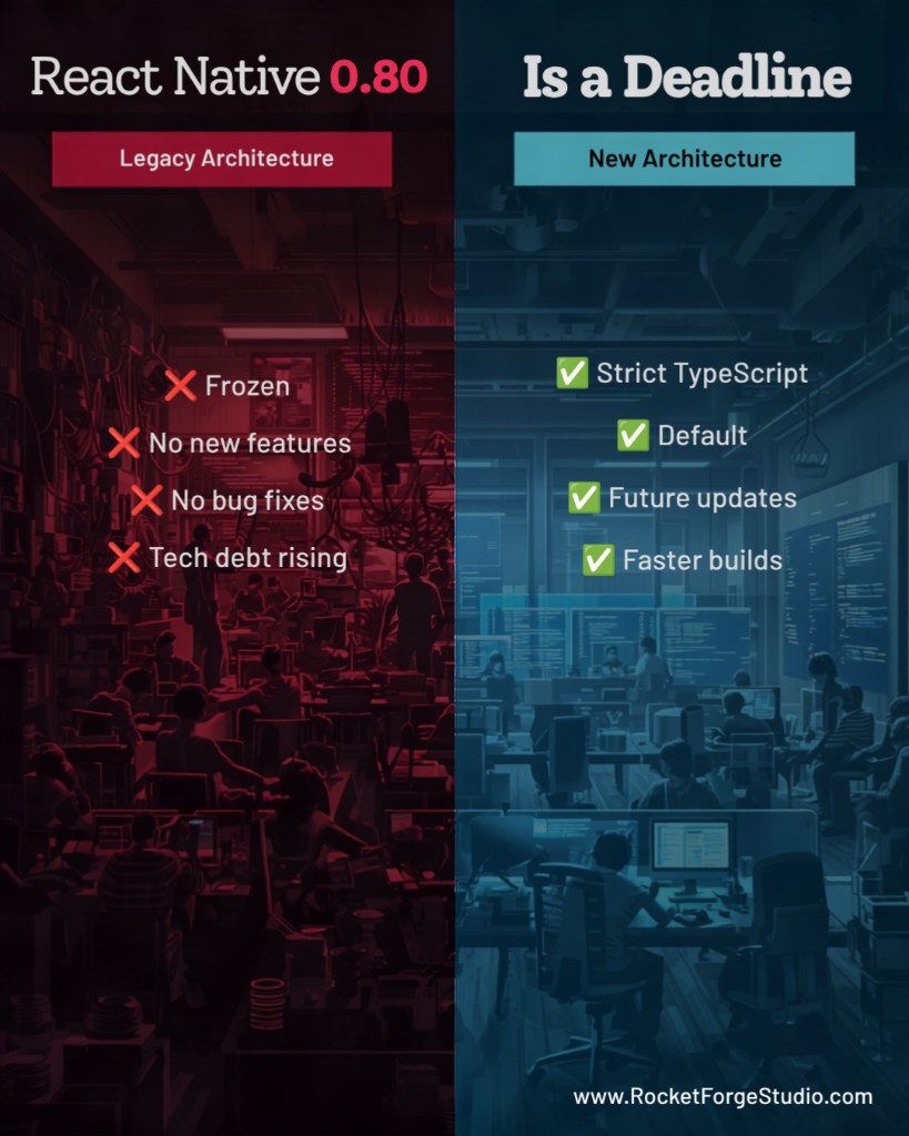 React Native 0.80 freezes the old architecture. Your upgrade checklist starts here.
